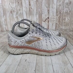 Brooks Glycerin 17 Womens Running Shoes Gray Rose Gold Mesh Sneakers Size 7.5